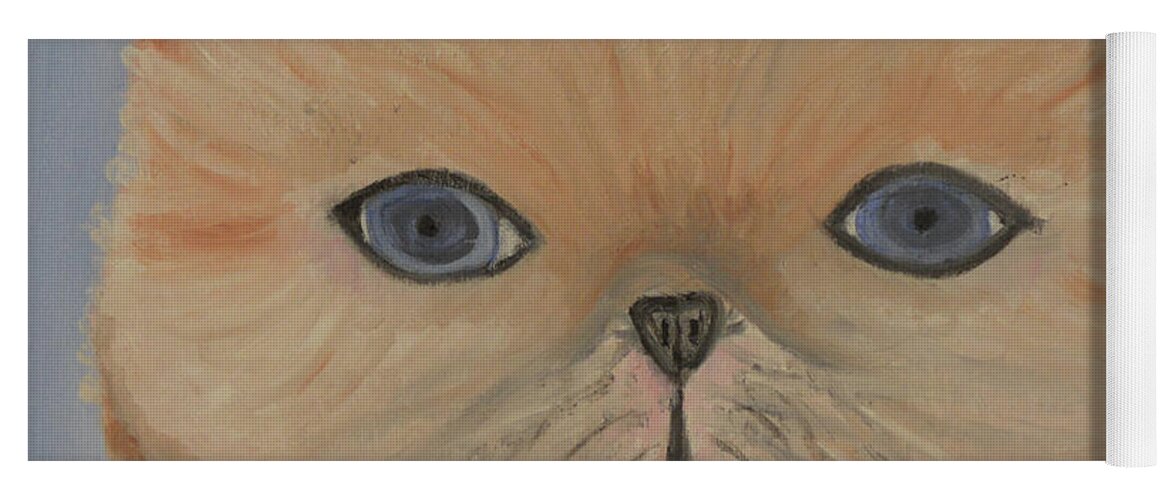 Cats Yoga Mat featuring the painting Mr Grumpy by Anita Hummel