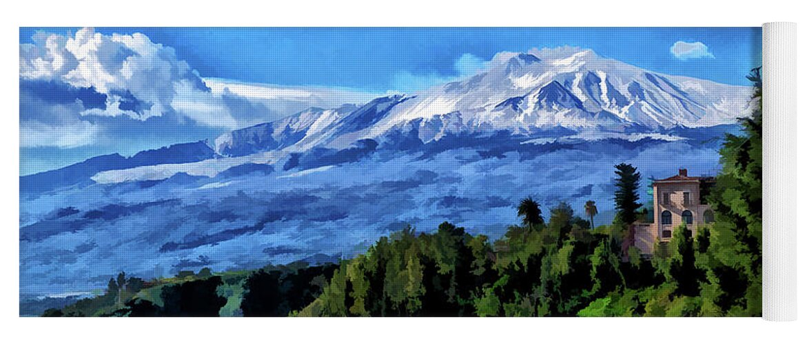 2019 Yoga Mat featuring the photograph Mt Etna from Taormina by Monroe Payne