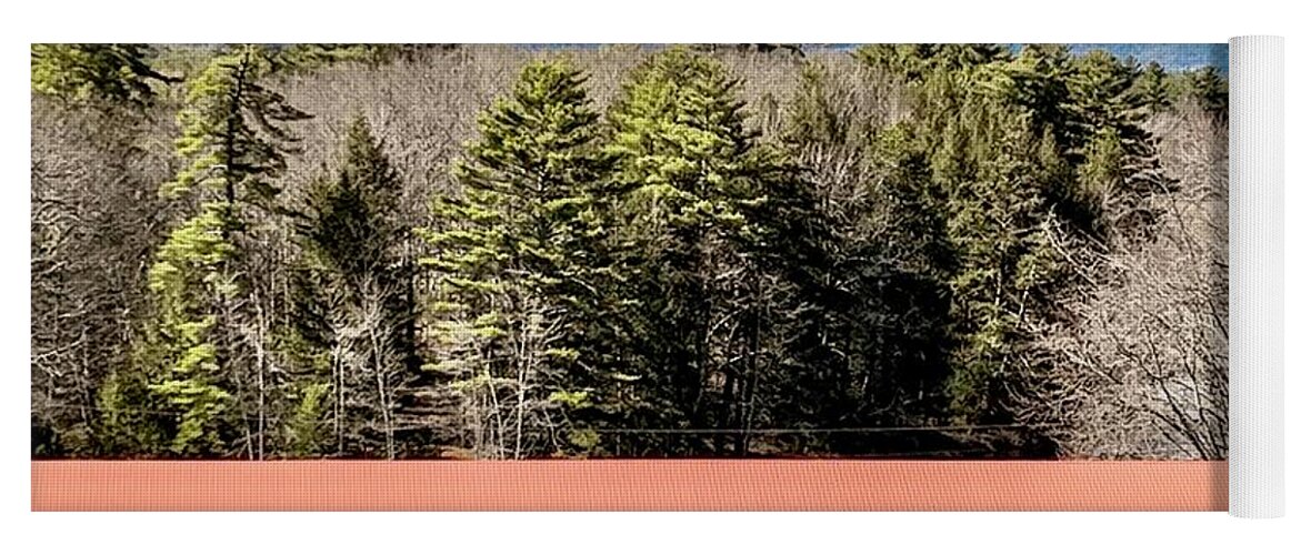  Yoga Mat featuring the photograph Mt Washington over the Saco River Covered Bridge by John Gisis