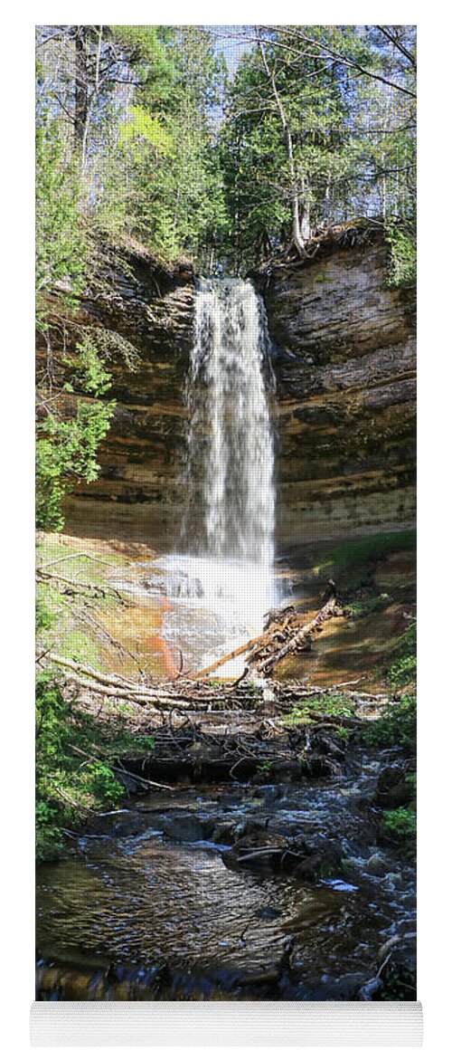 2023 Yoga Mat featuring the photograph Munising Waterfall Vertical by Dawn Richards