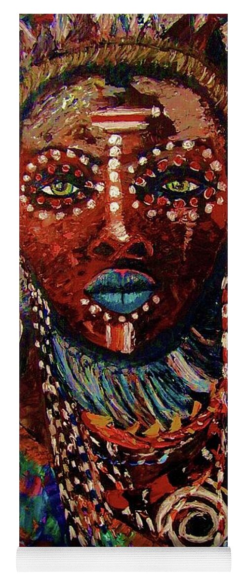 Africa Yoga Mat featuring the painting Mursi by Kowie Theron
