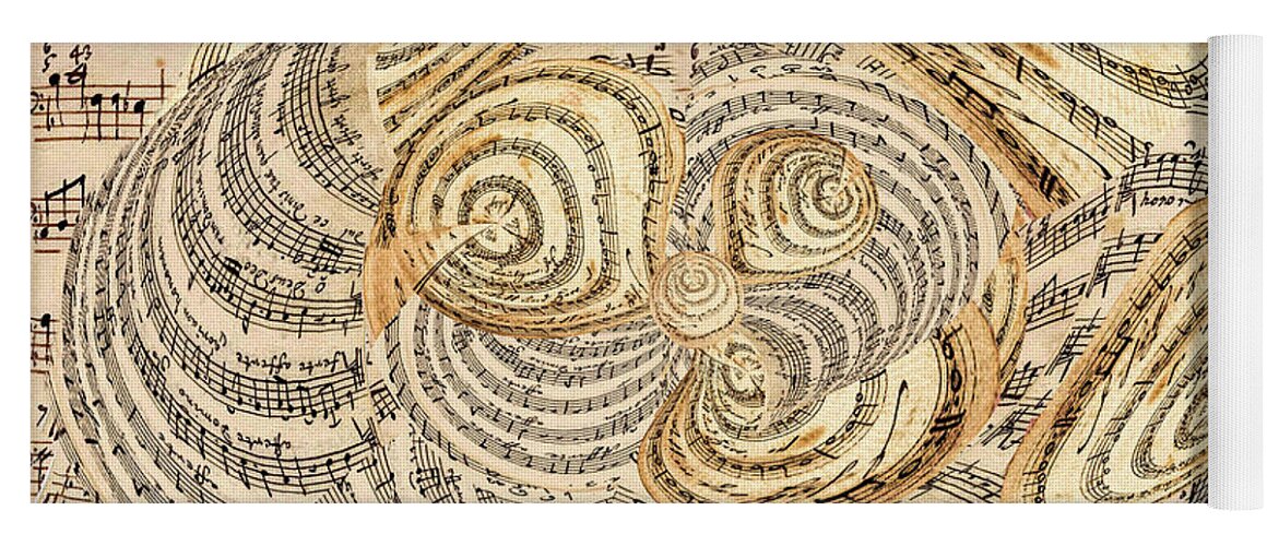 Gift For A Musician Yoga Mat featuring the mixed media Music Scores Sheet Music Perpetuum Mobile Part 3 by Elena Gantchikova