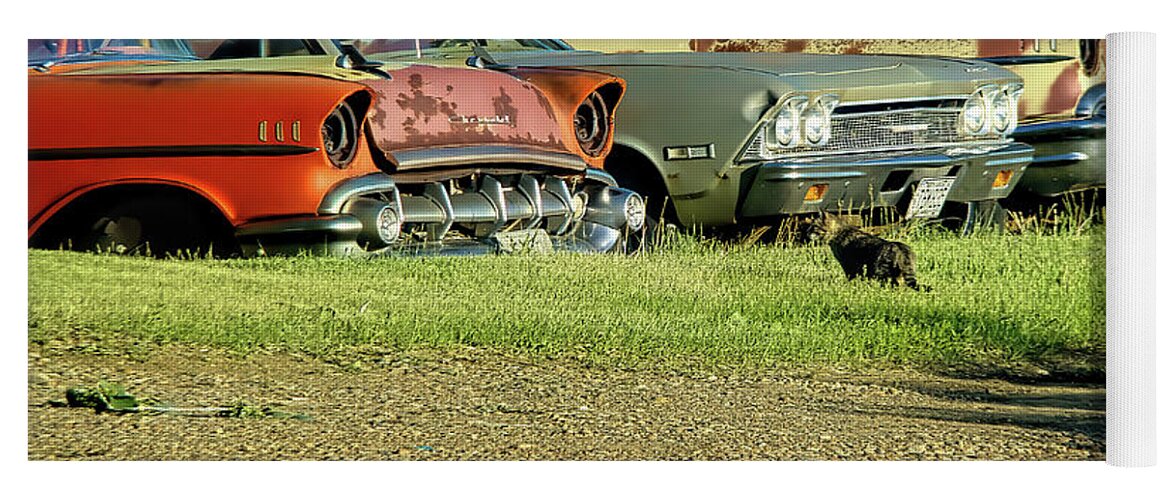 Junked Cars Yoga Mat featuring the digital art My Cars by Cathy Anderson