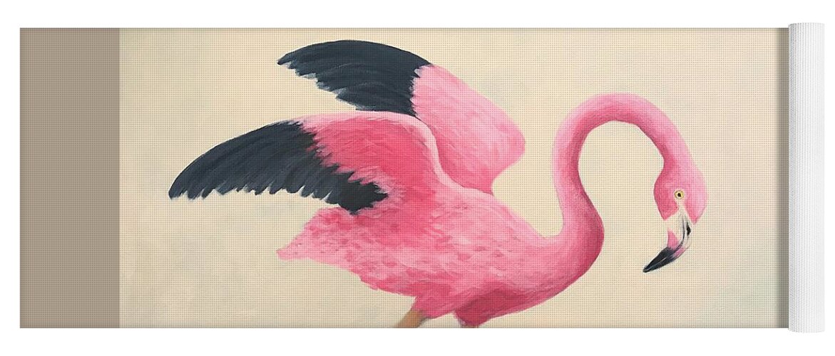 Bird Yoga Mat featuring the painting My Flamingo by Torrie Smiley