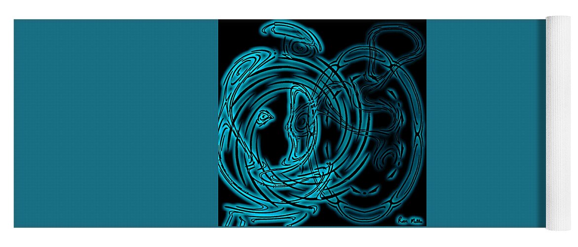 Abstract Yoga Mat featuring the digital art My Signature Art - No. 2 by Ronald Mills