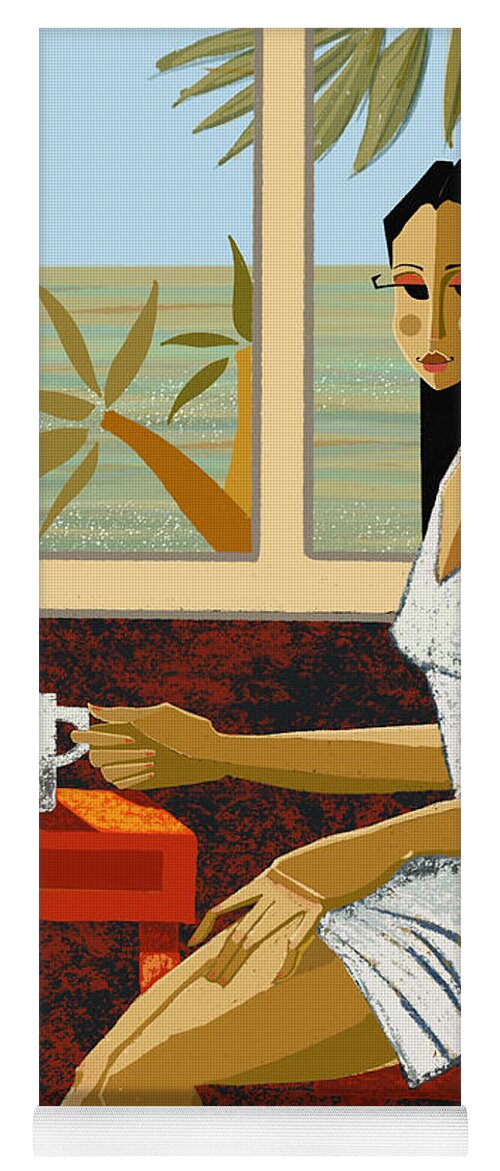 Vacation Yoga Mat featuring the painting My Time by Oscar Ortiz