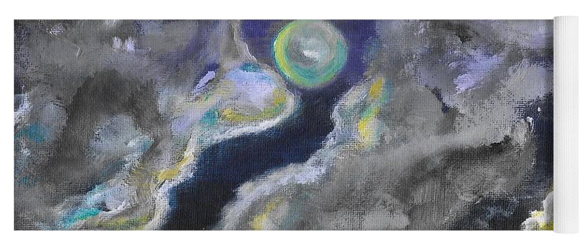 Moon Yoga Mat featuring the painting Mysterious Night by Esoteric Gardens KN