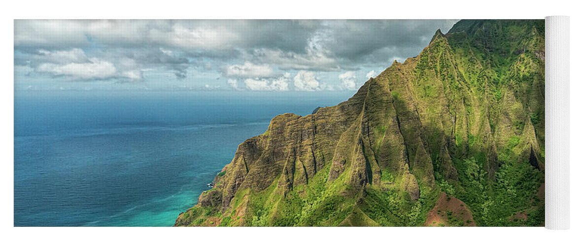 Hawaii Yoga Mat featuring the photograph Na Pali Touches the Sky by Betty Eich