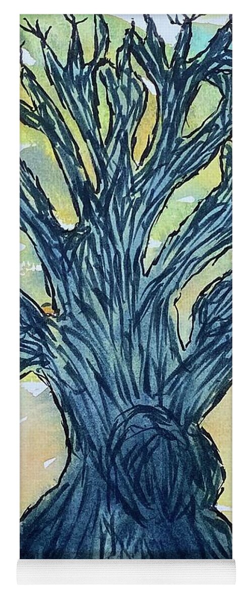 Trees Yoga Mat featuring the painting Naked Trees #25 by Anjel B Hartwell