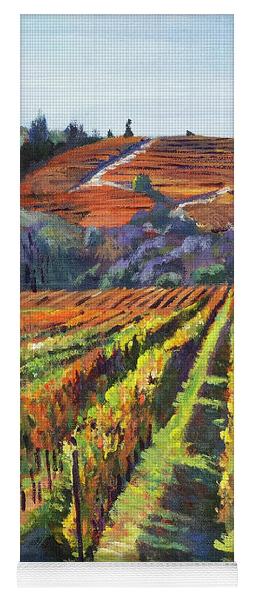 Vineyards Yoga Mat featuring the painting Napa Cabernet Harvest by David Lloyd Glover