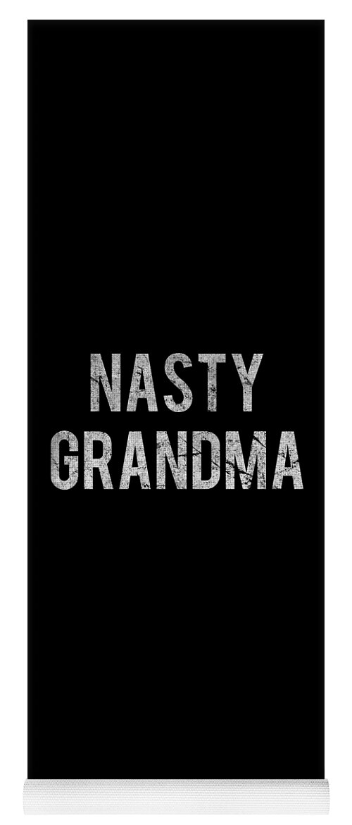 Funny Yoga Mat featuring the digital art Nasty Grandma Retro by Flippin Sweet Gear