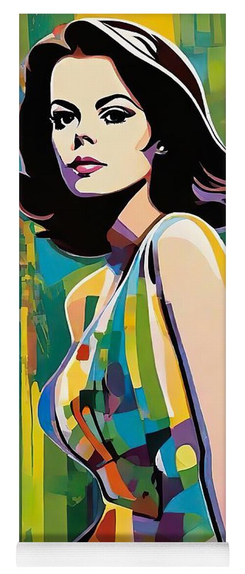 Natalie Wood Yoga Mat featuring the digital art Natalie Wood abstract by Movie World Posters