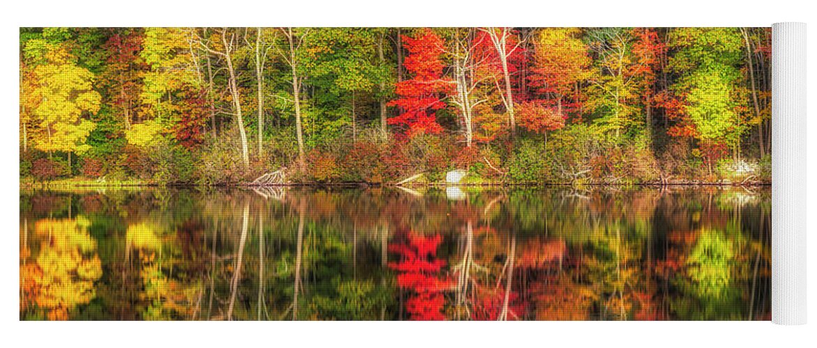 Harriman State Park Yoga Mat featuring the photograph Natures Fall Color Palette by Susan Candelario