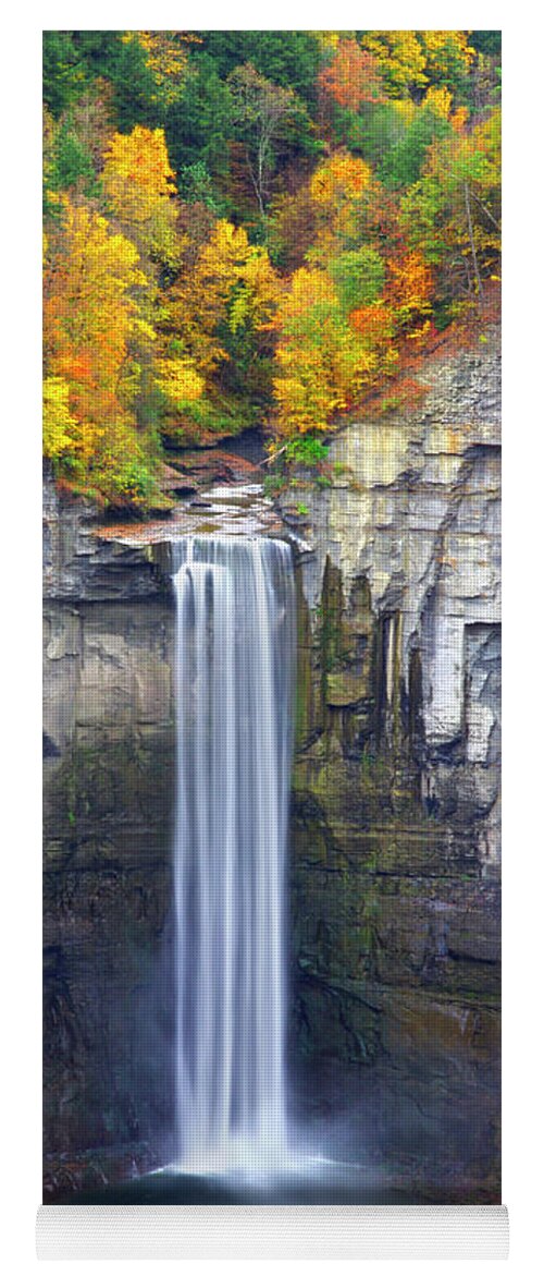 Cliff Yoga Mat featuring the photograph Natures Sculpture - Taughannock Falls State Park in NY by Kenneth Lane Smith