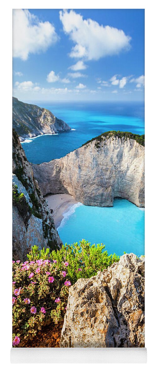 Greece Yoga Mat featuring the photograph Navagio Bay by Evgeni Dinev