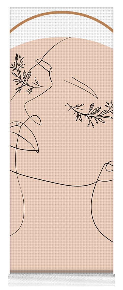 Neutral Calm 1 - Abstract Minimal Feminine Woman Floral Lines Arch Design Yoga  Mat by Bramblier York - Pixels Merch