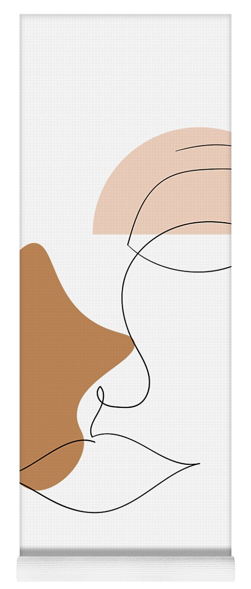Neutral Calm 4 - Line Art Arch Abstract Simple Feminine Face Lines Yoga Mat  by Bramblier York - Pixels