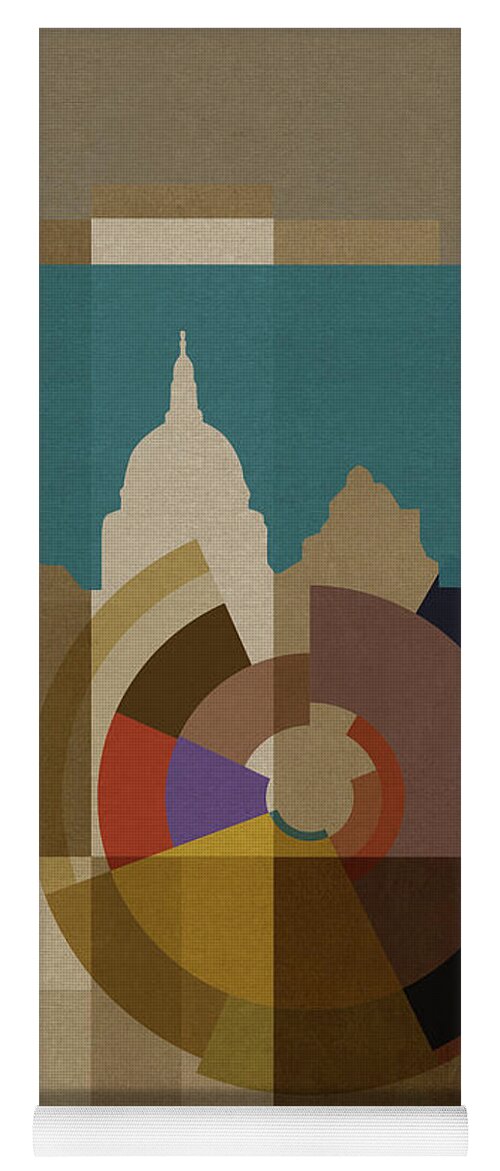 London Yoga Mat featuring the mixed media New Capital Squares - Saint Pauls by BFA Prints