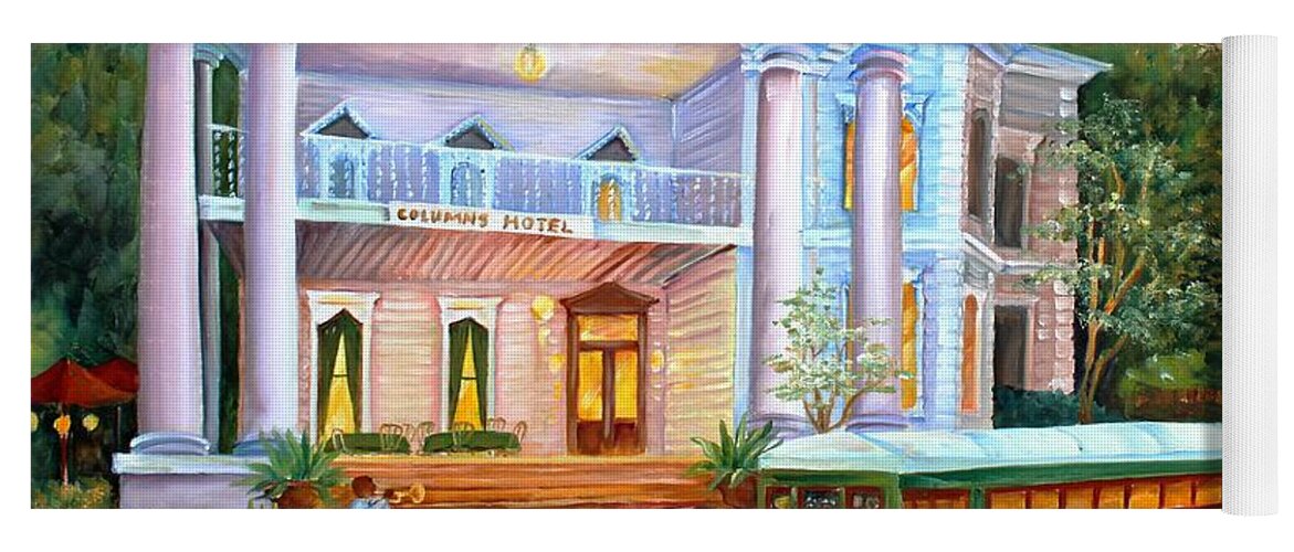 New Orleans Yoga Mat featuring the painting New Orleans' Columns Hotel by Diane Millsap