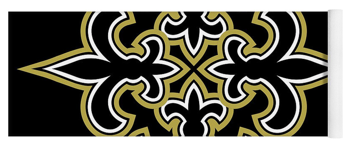 New Orleans Yoga Mat featuring the painting New Orleans Saints Football Abstract by Tony Rubino