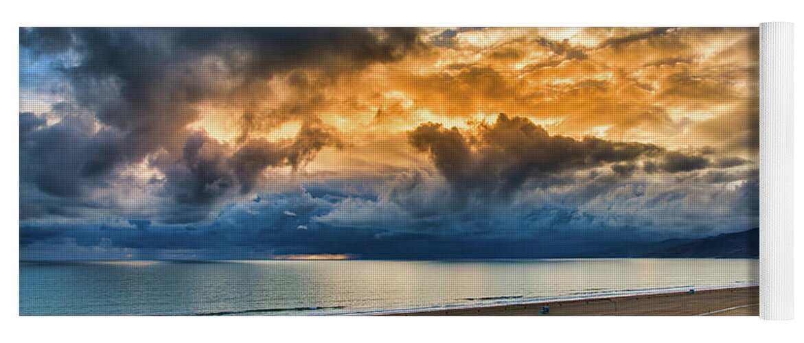 Santa Monica Bay Yoga Mat featuring the photograph New Sky After The Rain by Gene Parks