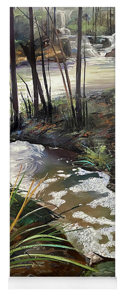Australian Yoga Mat featuring the painting New Waterways at Mulgoa by Shirley Peters