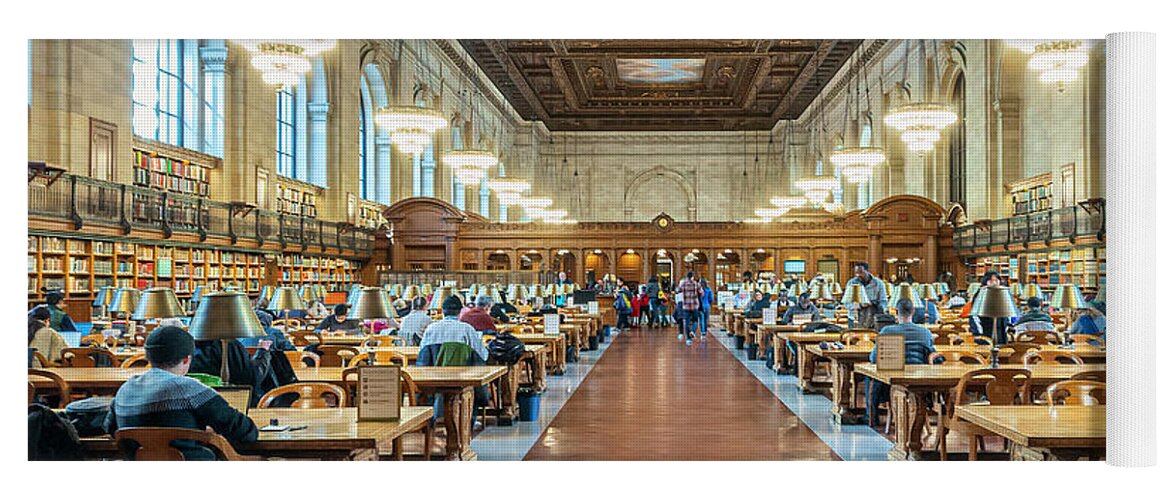 New York Public Library Yoga Mat featuring the photograph New York Public Library - Rose Main Reading Room by Sandi Kroll