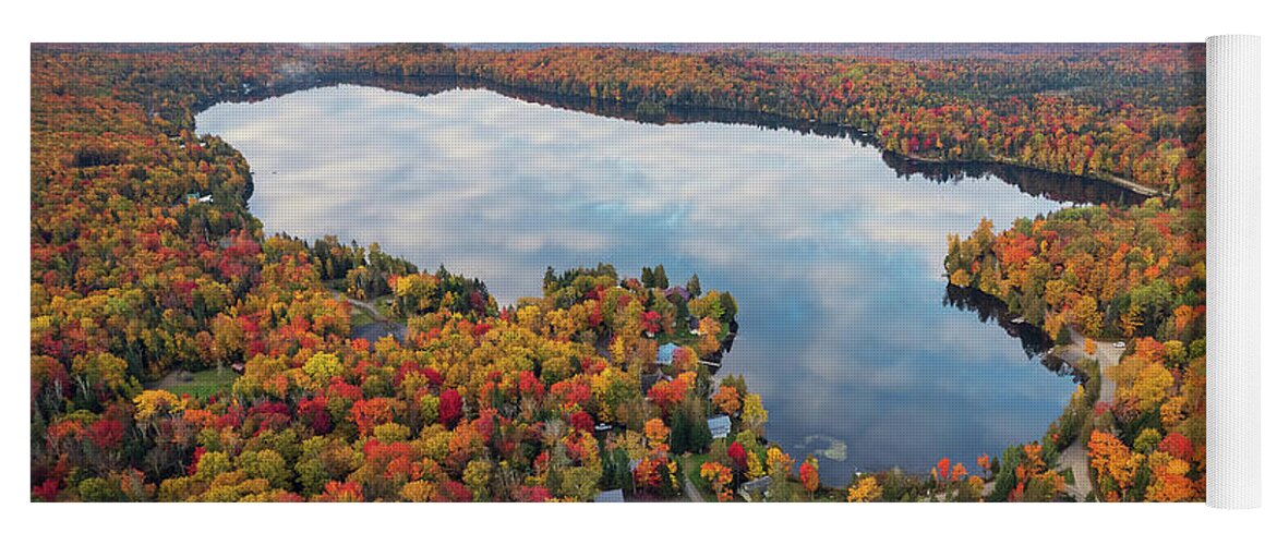  Yoga Mat featuring the photograph Newark Pond Vermont Fall Reflection #3 by John Rowe