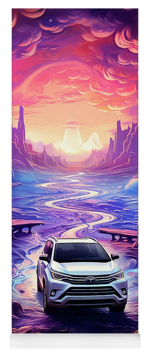 Vehicles Yoga Mat featuring the drawing No01911 Toyota Highlander by Clark Leffler