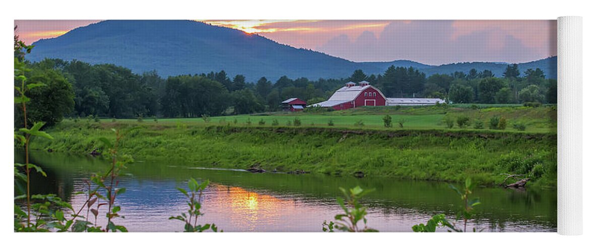 North Yoga Mat featuring the photograph North Country Barn Sunset by Chris Whiton