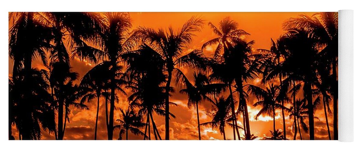 North Shore Fire Palms Yoga Mat featuring the photograph North Shore Fire Palms by Leonardo Dale