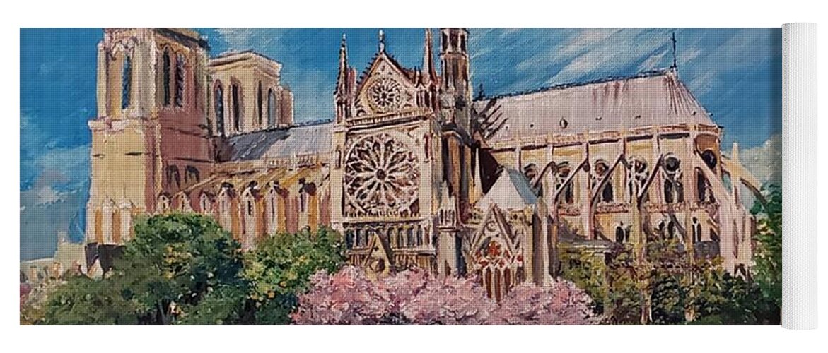 Notre Dame Yoga Mat featuring the painting Notre Dame by Merana Cadorette