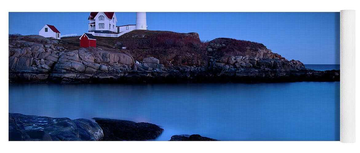 Nubble Yoga Mat featuring the photograph Nubble Lighthouse Maine by Brian Jannsen