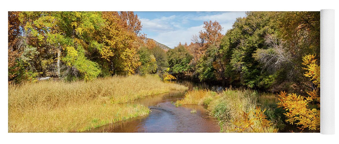 Arizona Yoga Mat featuring the photograph Oak Creek in the Fall by Jeff Goulden