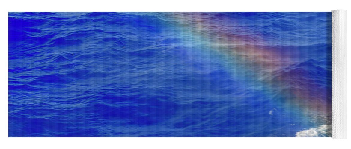 Rainbow; Water; Travel; Color Yoga Mat featuring the photograph Ocean Rainbow by AE Jones