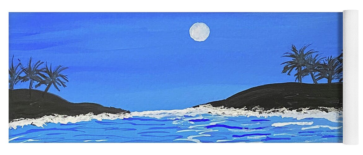 Waves Yoga Mat featuring the painting Ocean Waves in Gouache by Lisa Neuman