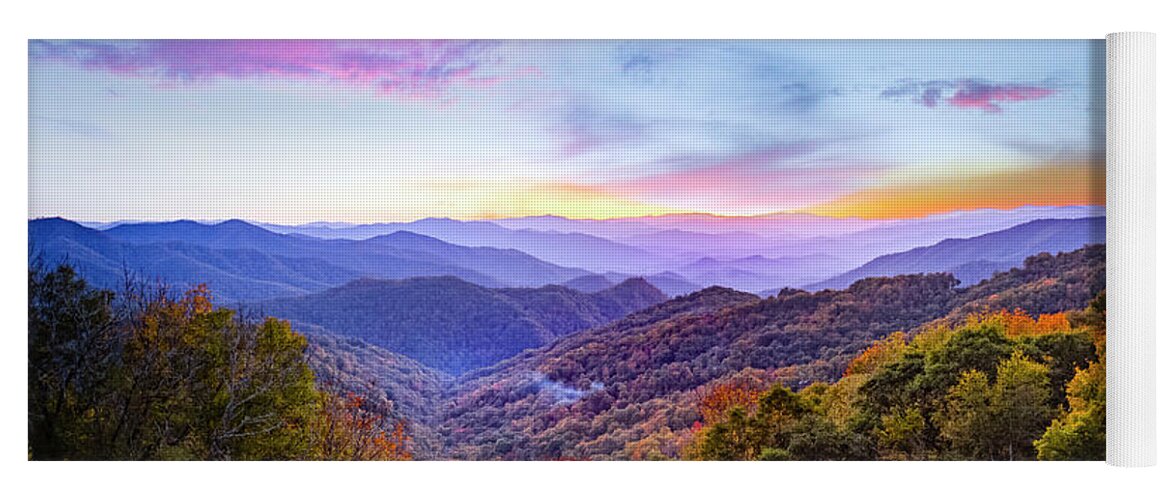 Landscape Yoga Mat featuring the photograph October in the Smoky Mountains by Theresa D Williams