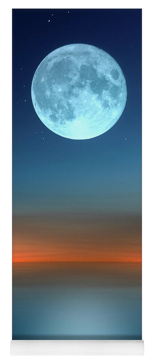 Moon Yoga Mat featuring the photograph October Moon by Bob Orsillo