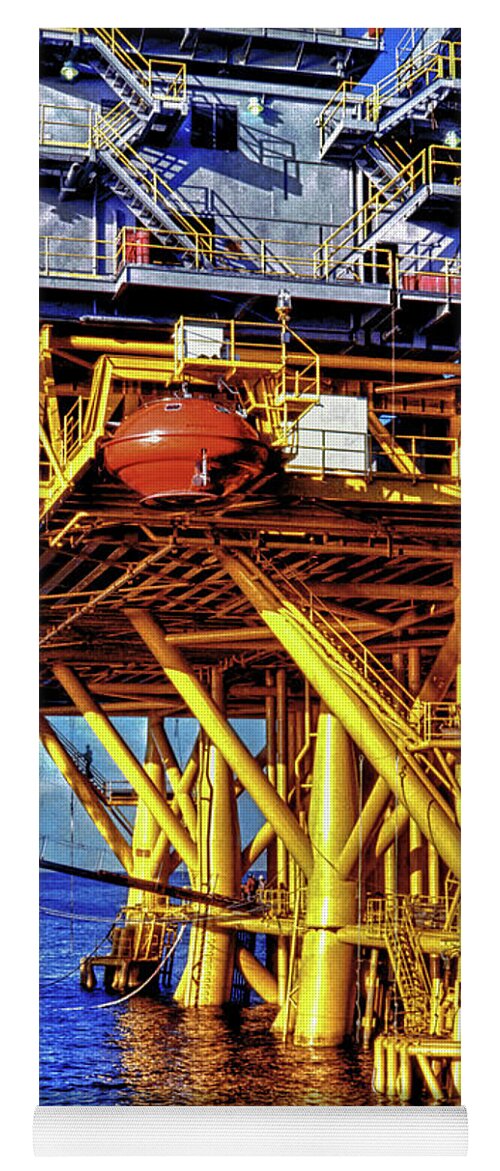 Photo Yoga Mat featuring the photograph Offshore Oil Rig by Anthony M Davis