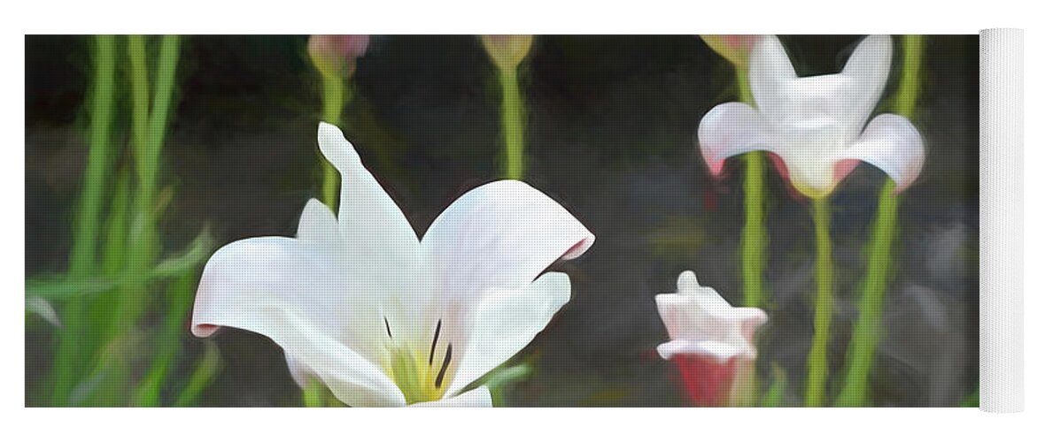 Oklahoma Yoga Mat featuring the photograph Oklahoma Flower Pink Rain Lily by Bert Peake