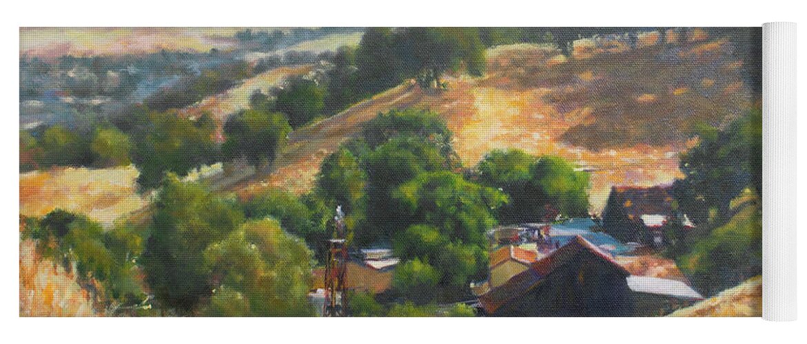 Ranch Yoga Mat featuring the painting Old Borges Ranch by Kerima Swain