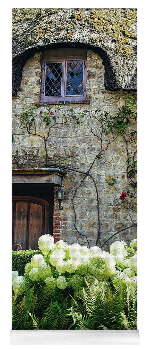 Thatched Yoga Mat featuring the photograph Old English Thatched Cottage by Abigail Diane Photography