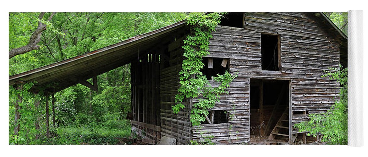 Vine Yoga Mat featuring the photograph Old Tobacco Barn 0290 by Jack Schultz