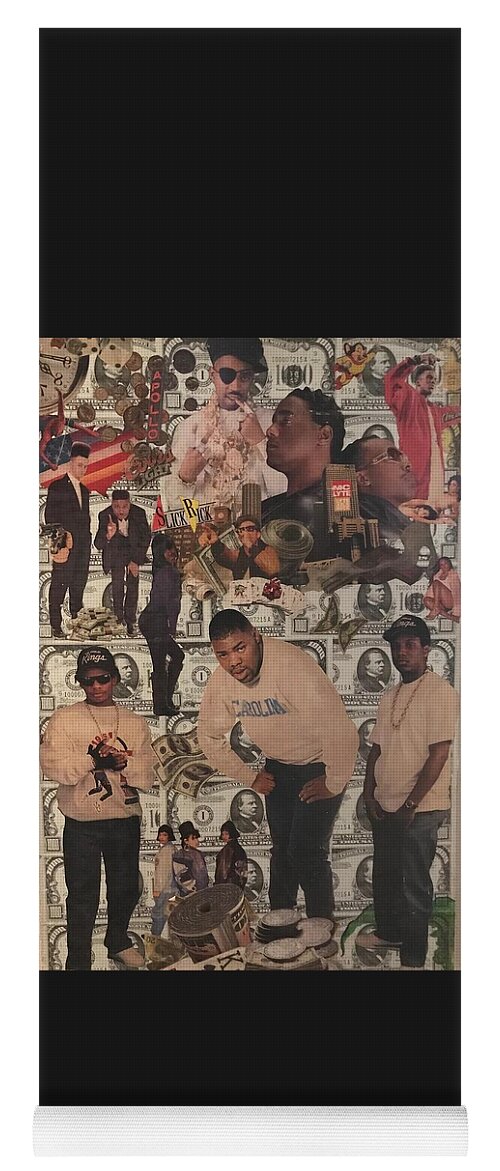 Music Yoga Mat featuring the photograph Ole Skool Rappers Collage 1 by Charles Young