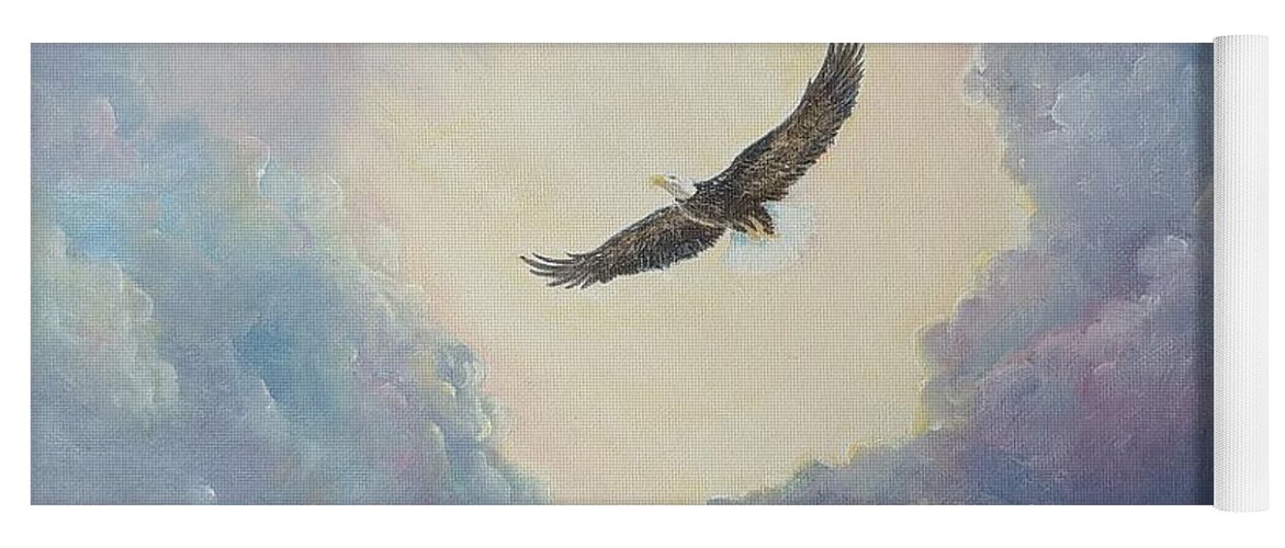 Eagles Yoga Mat featuring the painting On Eagles' Wings by ML McCormick