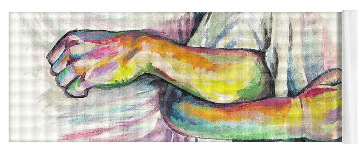 Unity Yoga Mat featuring the painting One Another by Aaron Spong