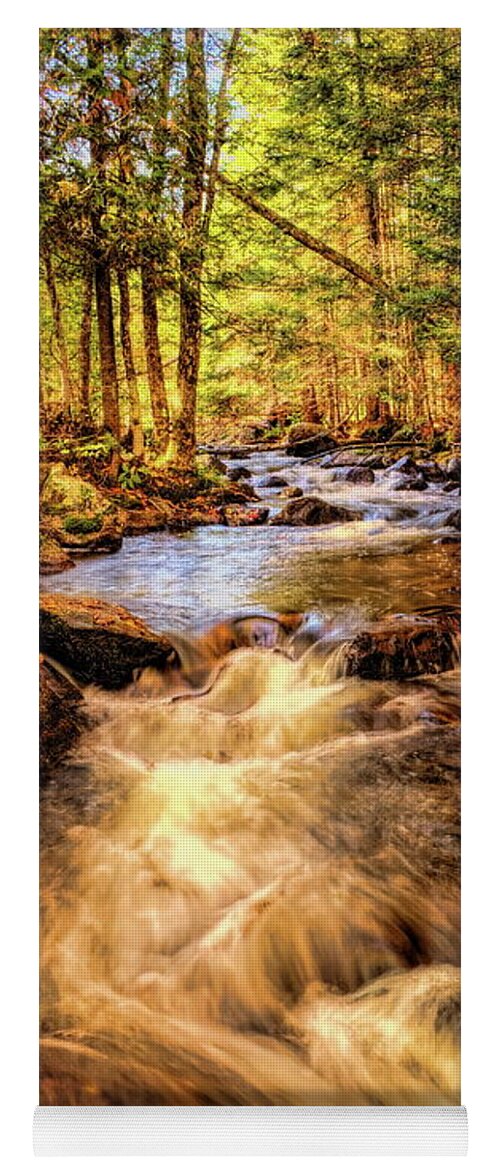 Waterfall Yoga Mat featuring the photograph Ontonagon River Meandering Through The Pines by Dale Kauzlaric