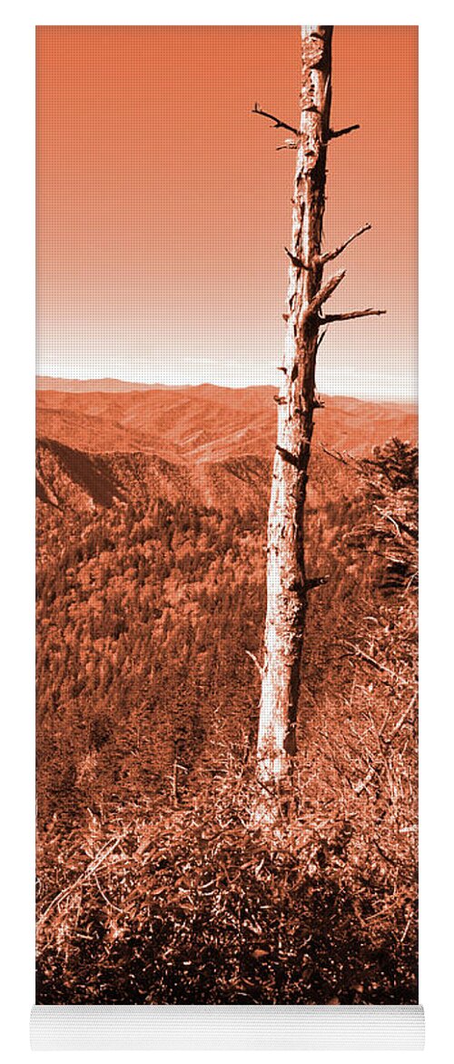 Mount Leconte Yoga Mat featuring the digital art Orange Mountain Landscape by Phil Perkins