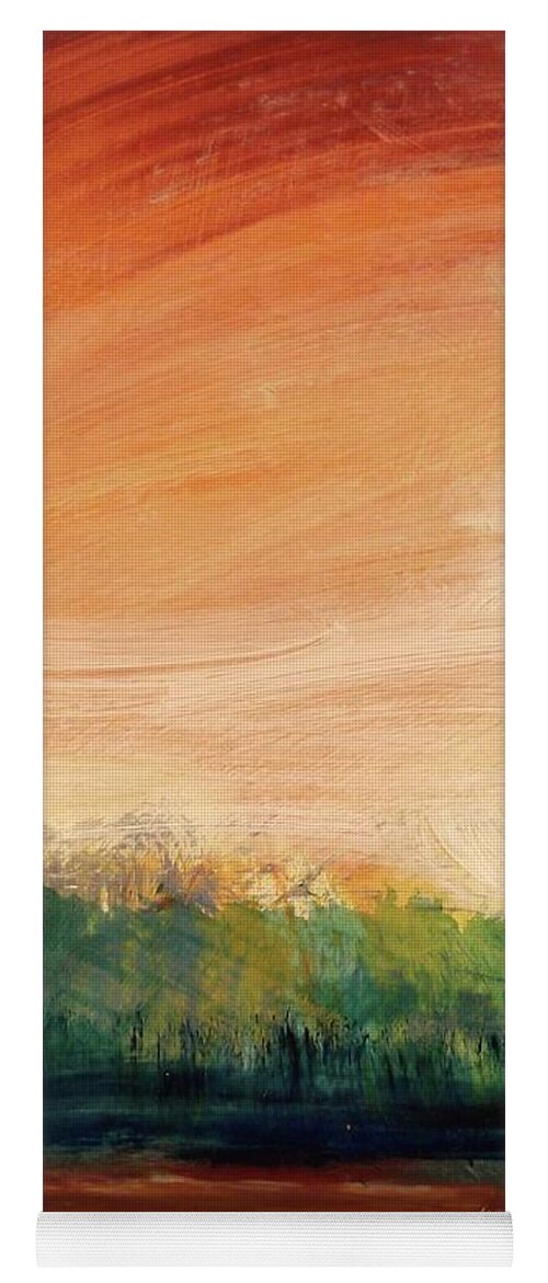 Painting Yoga Mat featuring the painting Orange Water by Les Leffingwell