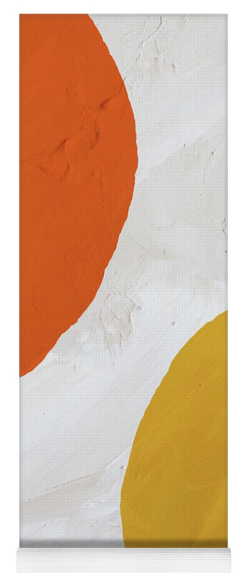 Abstract Painting Yoga Mat featuring the painting Orange, Yellow And White by Abstract Art
